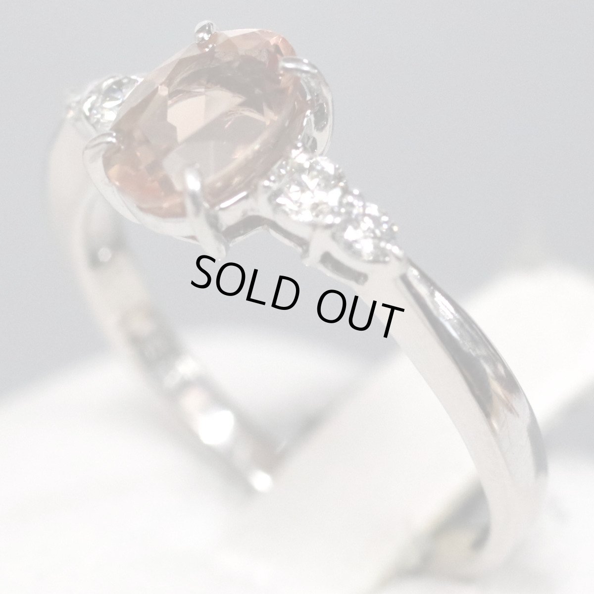 画像2: K18WGインペリアルトパーズダイヤモンドリング T1.06 D0.16 2.7g #11 鑑別書 (2)