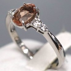 画像2: K18WGインペリアルトパーズダイヤモンドリング T1.06 D0.16 2.7g #11 鑑別書 (2)