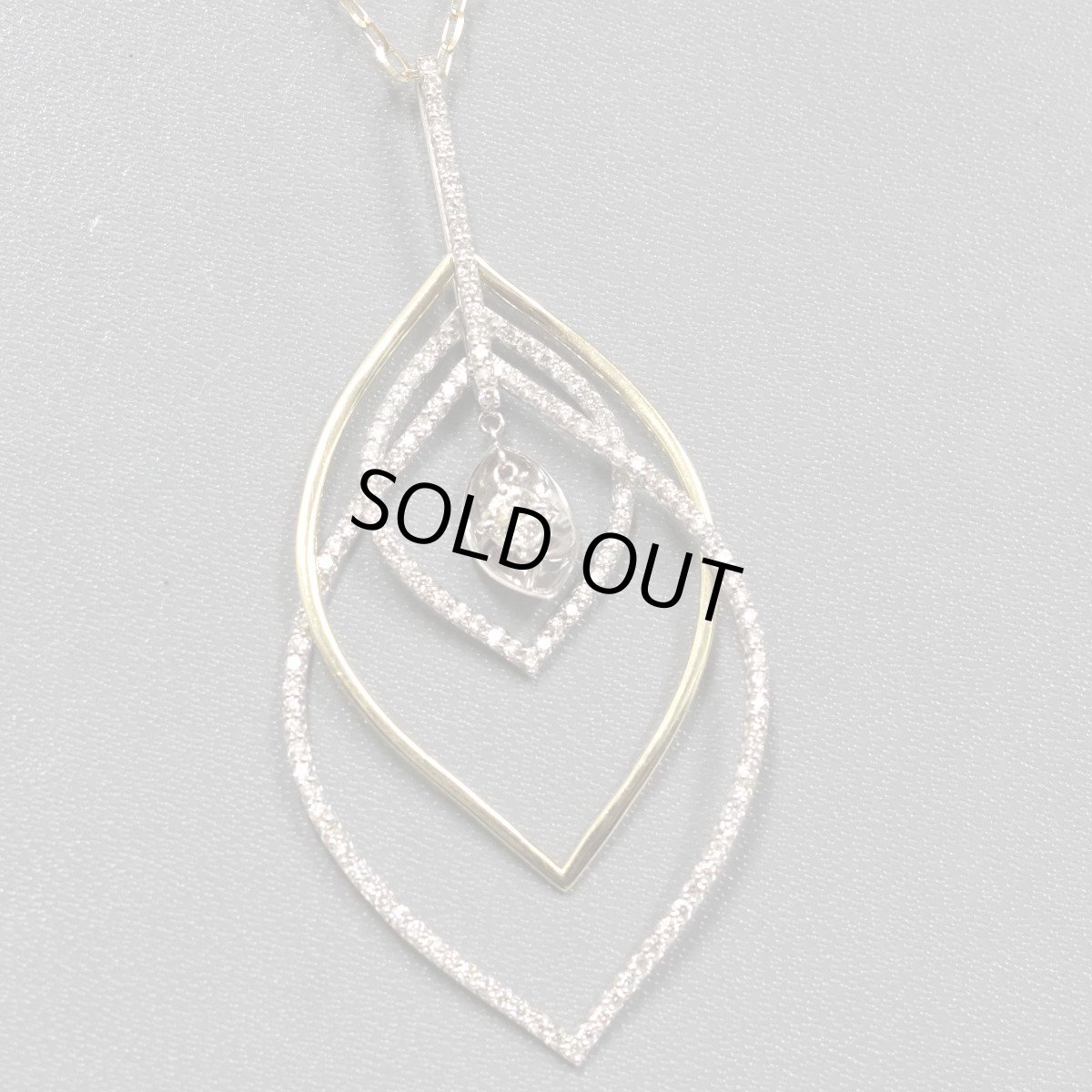 画像1: K18/K18WGダイヤモンドペンダント D0.153 D0.82 8.7g AJ付69cm (1)