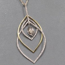 画像1: K18/K18WGダイヤモンドペンダント D0.153 D0.82 8.7g AJ付69cm (1)