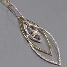 画像2: K18/K18WGダイヤモンドペンダント D0.153 D0.82 8.7g AJ付69cm (2)