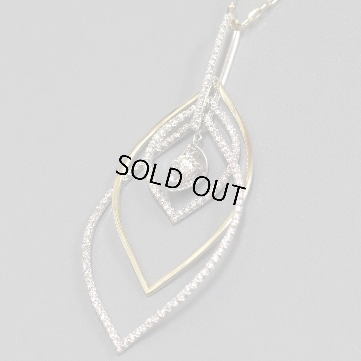 画像3: K18/K18WGダイヤモンドペンダント D0.153 D0.82 8.7g AJ付69cm (3)