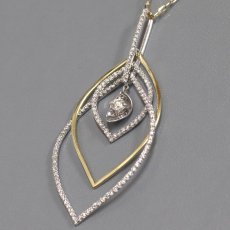 画像3: K18/K18WGダイヤモンドペンダント D0.153 D0.82 8.7g AJ付69cm (3)