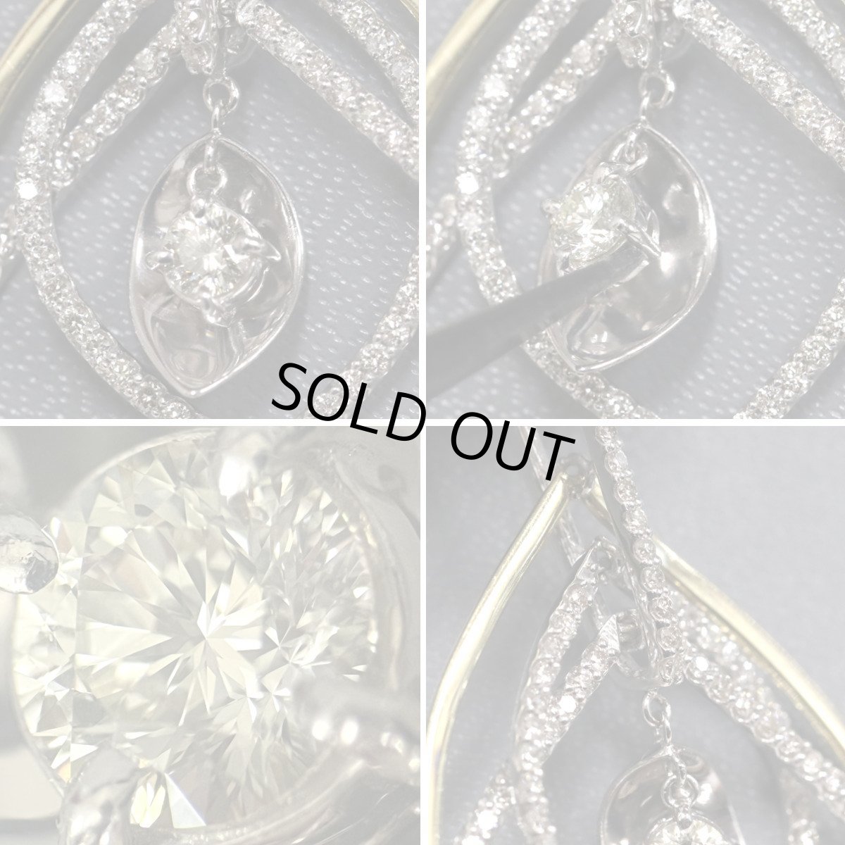 画像4: K18/K18WGダイヤモンドペンダント D0.153 D0.82 8.7g AJ付69cm (4)