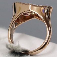 画像5: K18PGピンクサファイアダイヤモンドリング PS0.873 D0.445 9.6g #8 ソーティング (5)