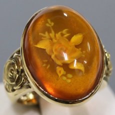 画像1: K18琥珀リング 9.5g #11 ソーティング (1)