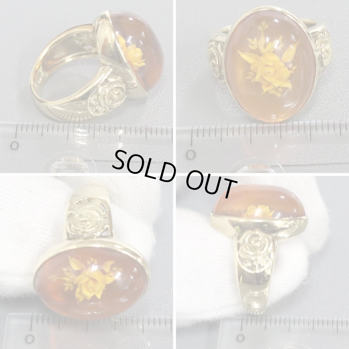 画像8: K18琥珀リング 9.5g #11 ソーティング (8)