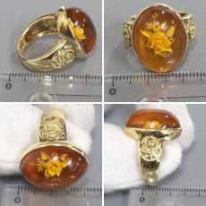 画像8: K18琥珀リング 9.5g #11 ソーティング (8)