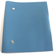 画像3: エルメス ノートカバー ユリスMM 四角P刻印/トゴ/ブルージーン レフィル100枚付 (3)