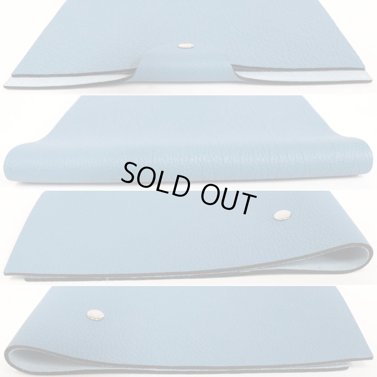 画像4: エルメス ノートカバー ユリスMM 四角P刻印/トゴ/ブルージーン レフィル100枚付 (4)