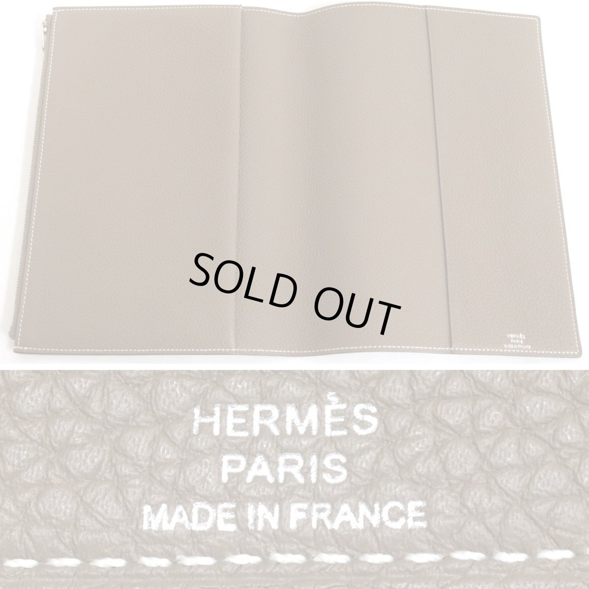 画像6: エルメス ノートパッド EAジップ A5サイズ Z刻印/トリヨンクレマンス/エトゥープ (6)