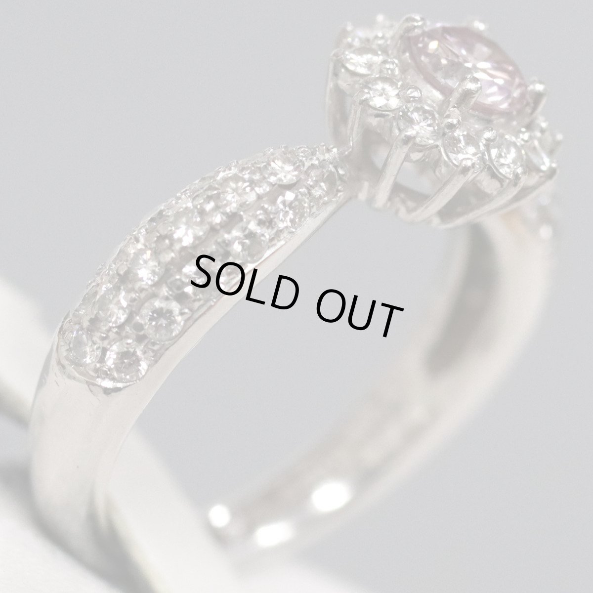 画像3: Pt900ピンクダイヤモンド/ダイヤモンドリング PD0.29 D0.53 5.5g #8 鑑定書 (3)