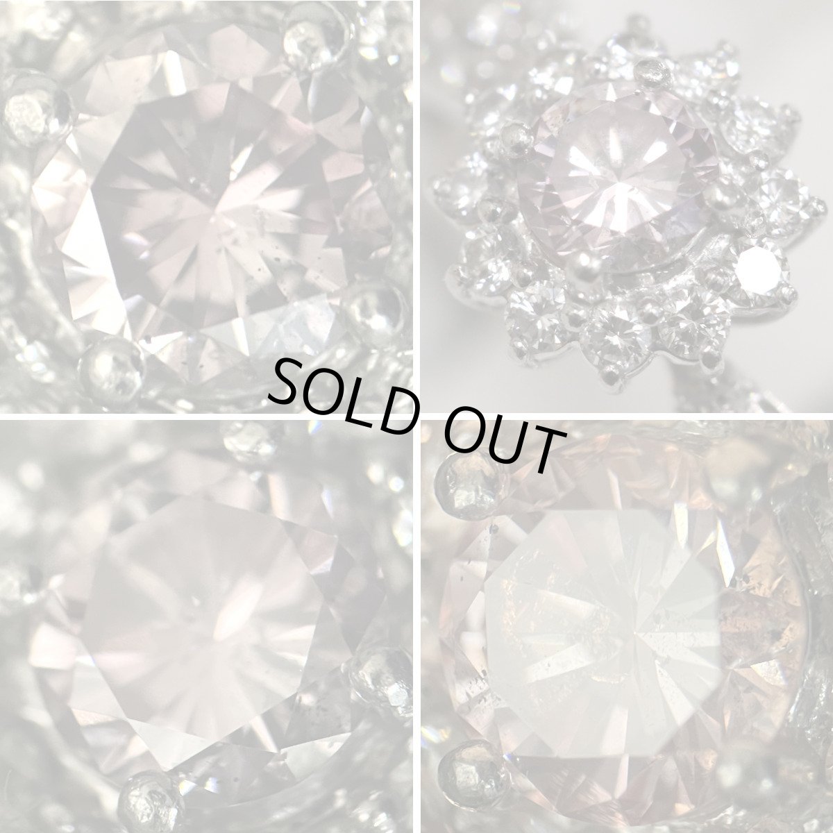 画像4: Pt900ピンクダイヤモンド/ダイヤモンドリング PD0.29 D0.53 5.5g #8 鑑定書 (4)