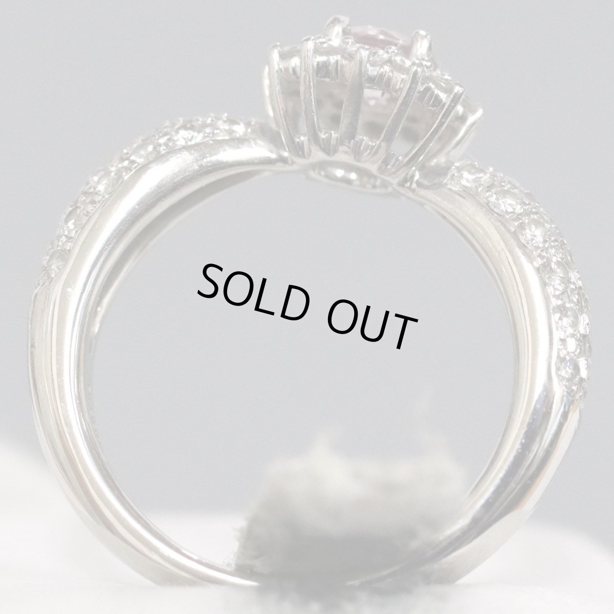 画像5: Pt900ピンクダイヤモンド/ダイヤモンドリング PD0.29 D0.53 5.5g #8 鑑定書 (5)