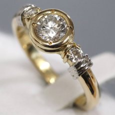 画像1: K18/Pt900ダイヤモンドリング D0.458 D0.11 4.8g #14 (1)