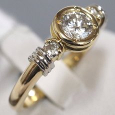 画像2: K18/Pt900ダイヤモンドリング D0.458 D0.11 4.8g #14 (2)