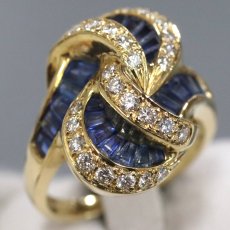 画像1: K18サファイアダイヤモンドリング S2.53 D0.57 9.4g #13 (1)