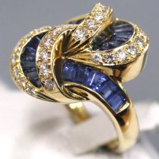 画像2: K18サファイアダイヤモンドリング S2.53 D0.57 9.4g #13 (2)