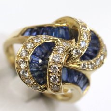 画像4: K18サファイアダイヤモンドリング S2.53 D0.57 9.4g #13 (4)