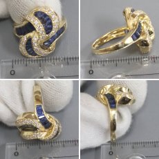 画像9: K18サファイアダイヤモンドリング S2.53 D0.57 9.4g #13 (9)