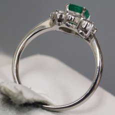 画像6: Pt900エメラルドダイヤモンドリング E0.48 D0.36 4.9g #10.5 (6)