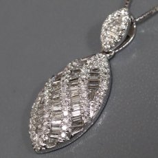 画像3: K18WGダイヤモンドペンダント D1.00 5.3g AJ付44cm 鑑別書 (3)