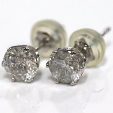 画像2: Pt900ダイヤモンドピアス D0.50×2 キャッチ込み0.9g (2)