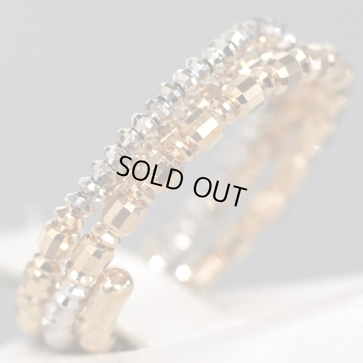 画像1: K18PG/Pt850リング 1.6g #12-15 伸縮式 (1)