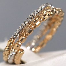 画像1: K18PG/Pt850リング 1.6g #12-15 伸縮式 (1)