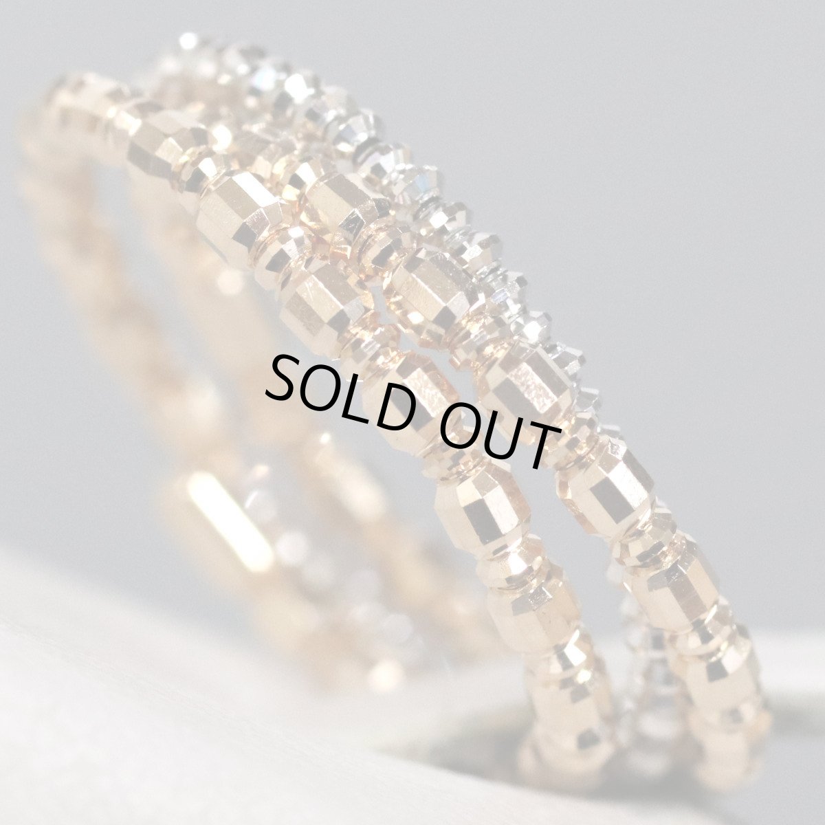 画像2: K18PG/Pt850リング 1.6g #12-15 伸縮式 (2)