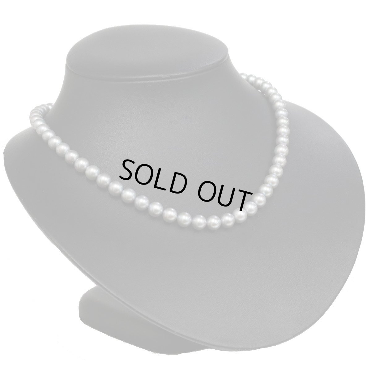 画像1: タサキ グレーパールネックレス シルバー金具 7-7.5mm 42cm (1)