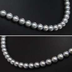 画像2: タサキ グレーパールネックレス シルバー金具 7-7.5mm 42cm (2)