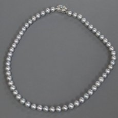 画像3: タサキ グレーパールネックレス シルバー金具 7-7.5mm 42cm (3)