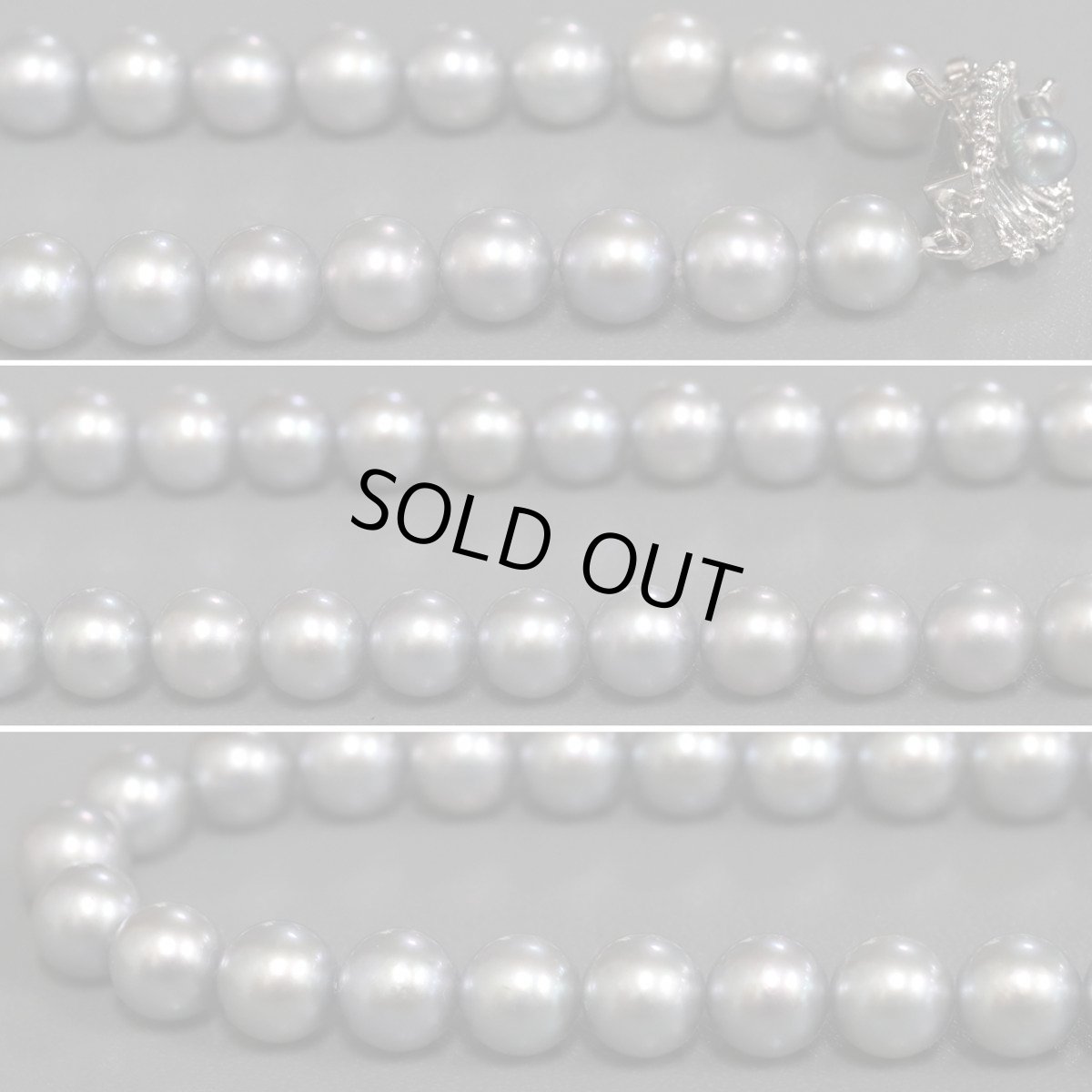 画像4: タサキ グレーパールネックレス シルバー金具 7-7.5mm 42cm (4)