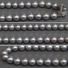 画像4: タサキ グレーパールネックレス シルバー金具 7-7.5mm 42cm (4)