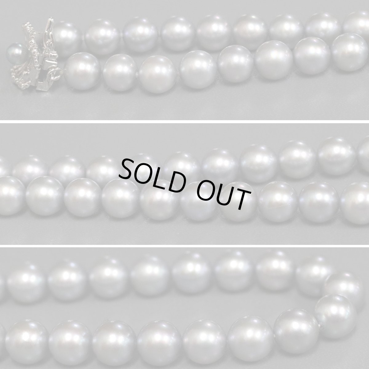 画像5: タサキ グレーパールネックレス シルバー金具 7-7.5mm 42cm (5)