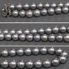 画像5: タサキ グレーパールネックレス シルバー金具 7-7.5mm 42cm (5)