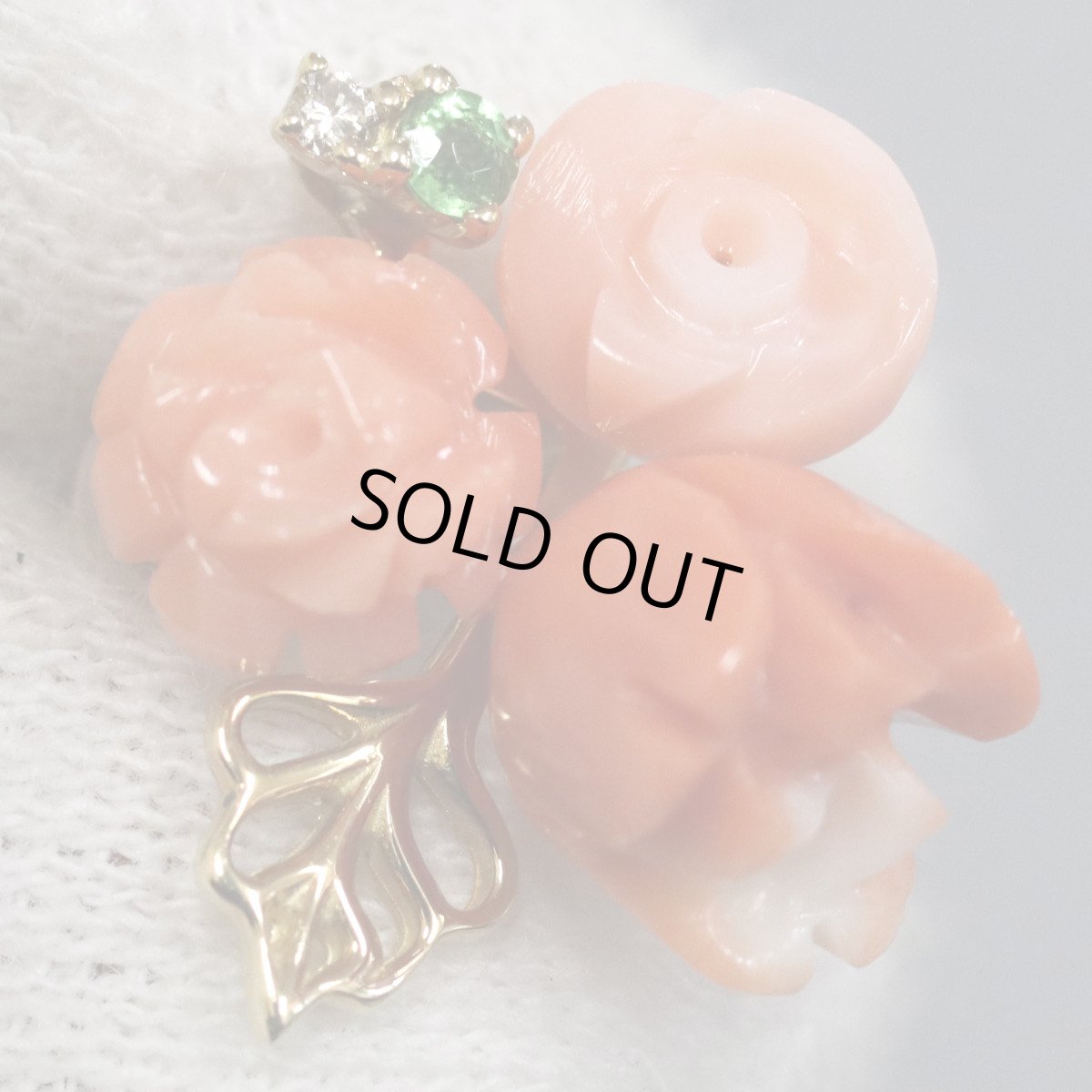 画像5: K18サンゴピアス フラワーモチーフ 3.6g (5)