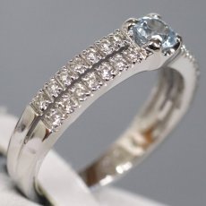 画像3: ヴァンドーム K18WGアクアマリンダイヤモンドリング D0.18 3.7g #11 (3)