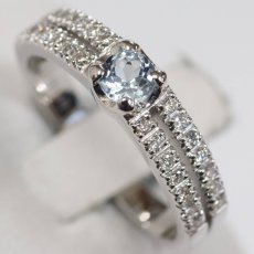 画像4: ヴァンドーム K18WGアクアマリンダイヤモンドリング D0.18 3.7g #11 (4)