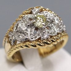 画像1: K18/Pt900ダイヤモンドリング D0.37 D0.20 10.9g #10 (1)