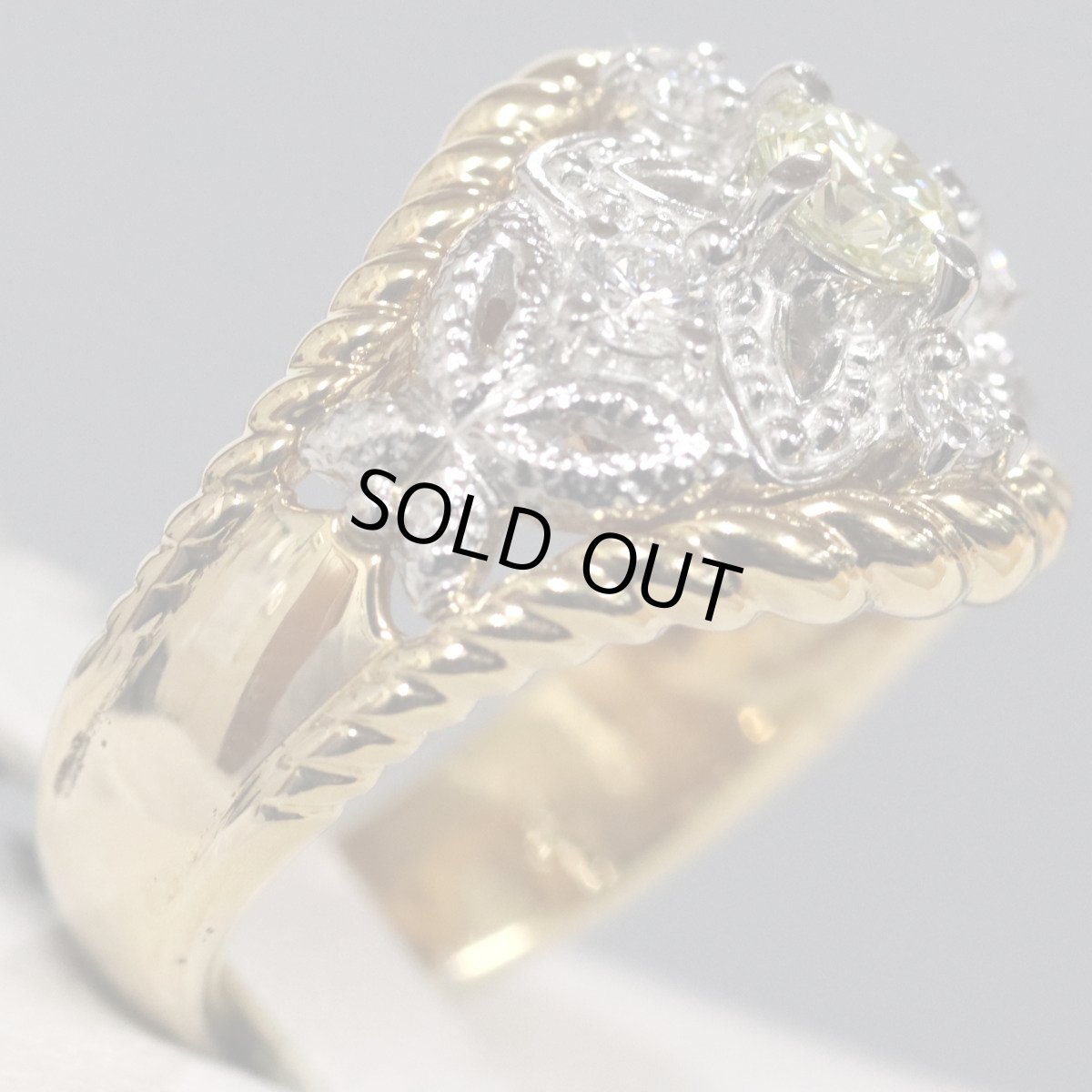 画像3: K18/Pt900ダイヤモンドリング D0.37 D0.20 10.9g #10 (3)