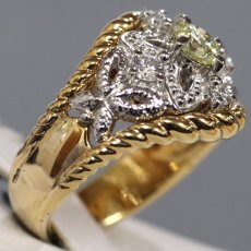 画像3: K18/Pt900ダイヤモンドリング D0.37 D0.20 10.9g #10 (3)