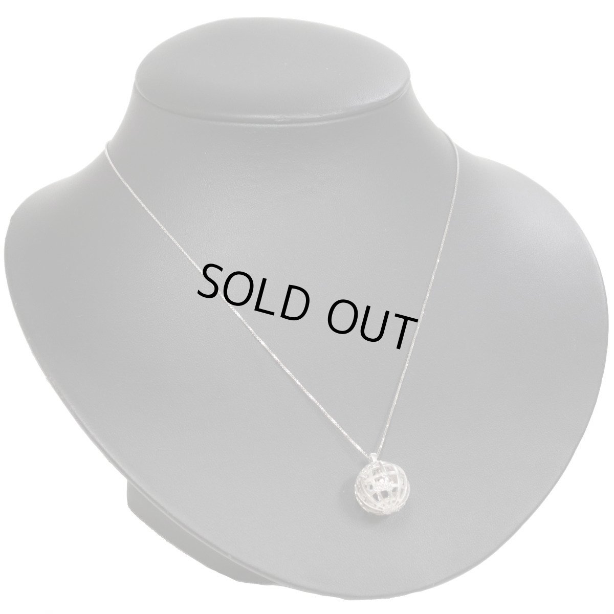 画像6: K18WGダイヤモンドネックレス 地球儀モチーフ D0.55 8.2g AJ付50cm (6)