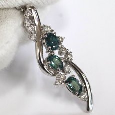 画像4: K18WGアレキサンドライトダイヤモンドペンダント A0.72 D0.24 4.5g AJ付44cm (4)