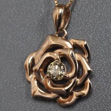 画像1: K18PGダイヤモンドペンダント フラワーモチーフ D0.25 4.7g AJ付45cm (1)