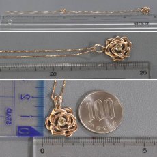 画像10: K18PGダイヤモンドペンダント フラワーモチーフ D0.25 4.7g AJ付45cm (10)
