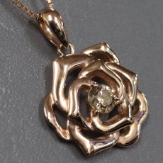 画像2: K18PGダイヤモンドペンダント フラワーモチーフ D0.25 4.7g AJ付45cm (2)
