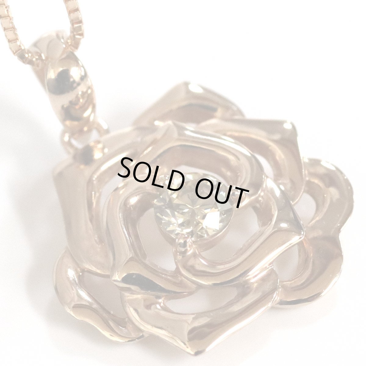 画像4: K18PGダイヤモンドペンダント フラワーモチーフ D0.25 4.7g AJ付45cm (4)