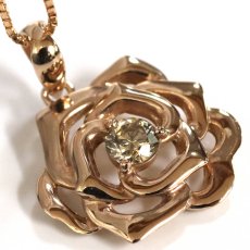 画像4: K18PGダイヤモンドペンダント フラワーモチーフ D0.25 4.7g AJ付45cm (4)